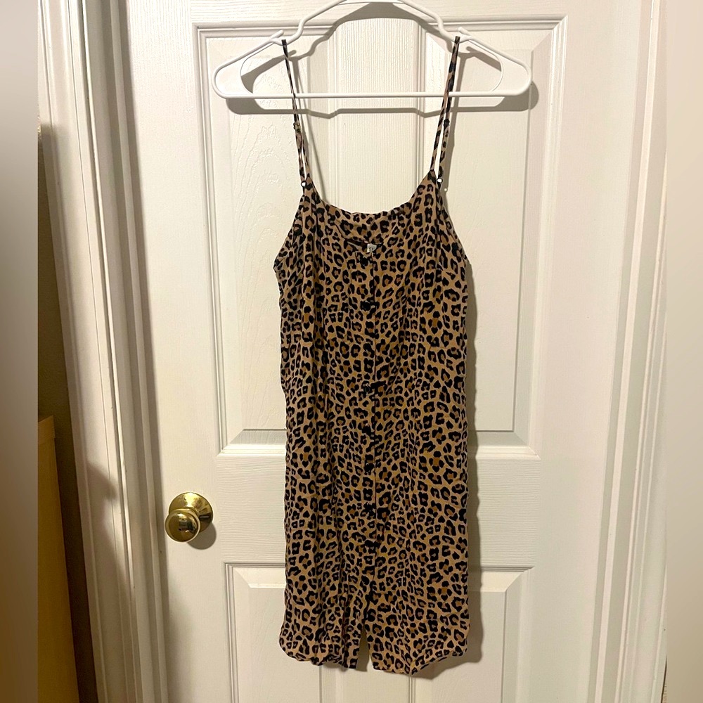 Button-Down Leopard Pattern Dress